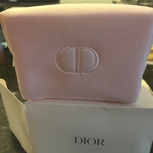 New Dior Pouch Cosmetic Makeup Empty Bag Light Pink